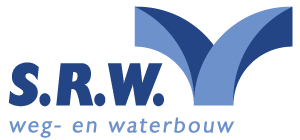 Logo S.R.W. Weg en Waterbouw is ontwikkeld door Reclamebureau Grafiek